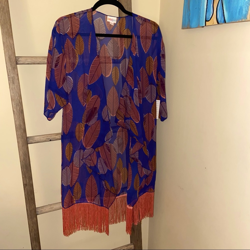 NWT LuLaRoe Monroe Kimono - Pink & Blue